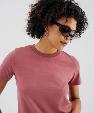 Tee-shirt manches courtes et col rond en coton résistant femme vue3 - GEMO(FEMME PAP) - GEMO
