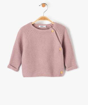 Gilet brassière bébé uni en maille fantaisie vue1 - GEMO(BB COUCHE) - GEMO