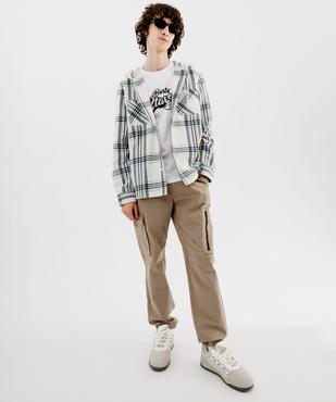 Pantalon cargo en toile texturée homme vue5 - GEMO (HOMME) - GEMO