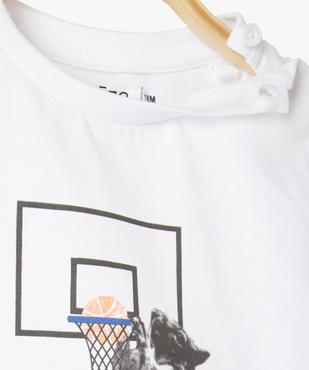 Tee-shirt bébé garçon à manches courtes avec motif vue2 - GEMO(BEBE DEBT) - GEMO