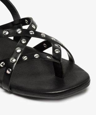 Sandales femme à talon plat et brides ornées de clous  vue6 - GEMO (CASUAL) - GEMO
