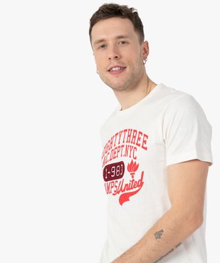Tee-shirt homme avec motif en maille bouclette – Camps United vue2 - CAMPS UNITED - GEMO