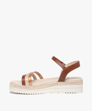 Sandales fille compensées à fines brides brillantes vue3 - GEMO (ENFANT) - GEMO