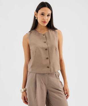 Gilet de costume sans manches femme vue2 - GEMO 4G FEMME - GEMO