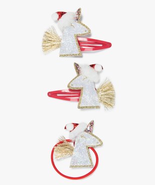 Accessoires à cheveux fille licorne de Noël (lot de 3) vue1 - GEMO - GEMO