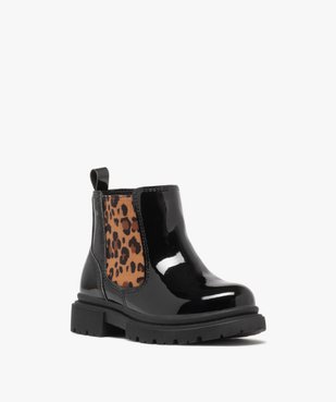 Boots Chelsea vernies à imprimé animal fille vue3 - LOVELY WINGS GEMO FOR GOOD - GEMO