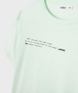 Tee-shirt manches courtes avec inscription poitrine garçon vue2 - GEMO (JUNIOR) - GEMO