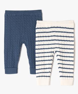 Pantalon en maille torsadée bébé (lot de 2) vue1 - GEMO(BB COUCHE) - GEMO