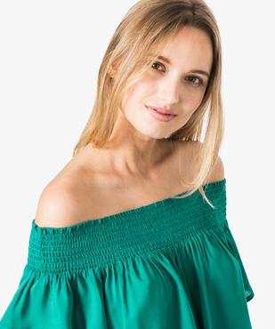 Blouse unie à col bateau et manches courtes vue2 - FOLLOW ME - GEMO