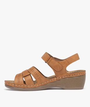 Sandales confort avec fermeture scratch femme vue3 - G'FLEX - GEMO