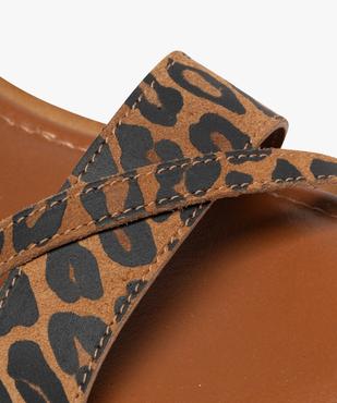 Sandales en cuir imprimé léopard femme - Tanéo vue6 - TANEO - GEMO