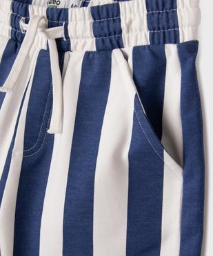 Bermuda rayé en maille French Terry avec taille ajustable garçon vue2 - GEMO (ENFANT) - GEMO