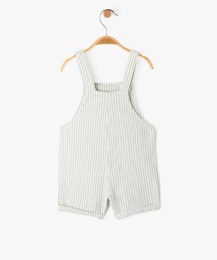 Salopette courte à rayures en lin et viscose bébé garçon vue3 - GEMO 4G BEBE - GEMO