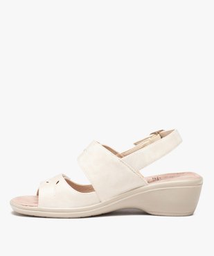 Sandales femme confort à talon et brides scratch vue3 - GEMO 4G FEMME - GEMO