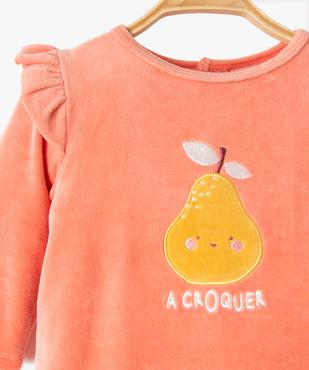 Pyjama dors-bien en velours imprimé à volants bébé vue2 - GEMO(BB COUCHE) - GEMO