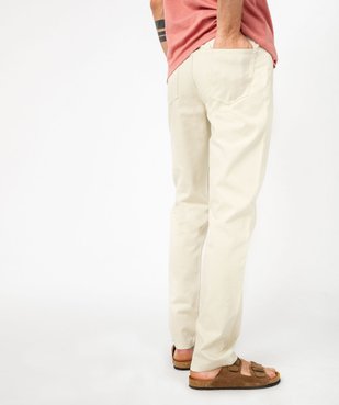 Pantalon 5 poches en coton stretch texturé avec ceinture tressée homme vue3 - GEMO 4G HOMME - GEMO