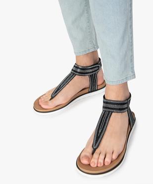 Sandales femme à entre-doigts et à strass - Skechers vue1 - SKECHERS - GEMO