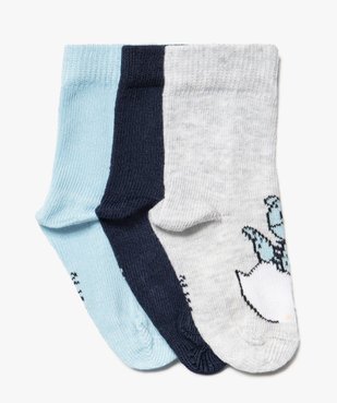 Chaussettes bébé tige haute imprimées dragon (lot de 3) vue1 - GEMO(BEBE DEBT) - GEMO