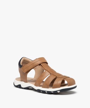 Sandales sport garçon à brides unies fermeture scratch vue2 - GEMO (ENFANT) - GEMO