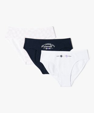 Culottes fille à motifs en coton biologique stretch (lot de 3) vue1 - GEMO 4G FILLE - GEMO