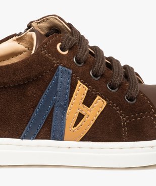 Baskets bébé garçon mid-cut en cuir à lacets et zip – NA! vue6 - NA! - GEMO
