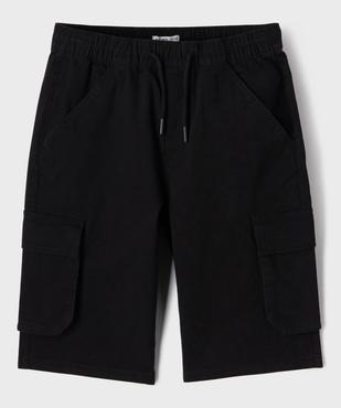 Bermuda en coton stretch coupe Loose avec poches à rabat garçon vue1 - GEMO 4G GARCON - GEMO