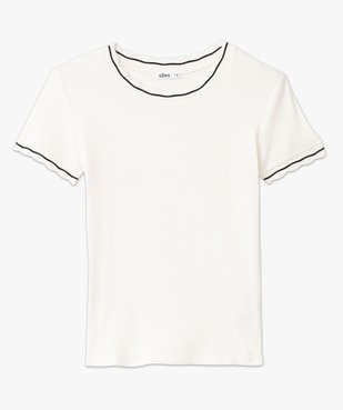 Tee-shirt à manches courtes en maille côtelée femme vue4 - GEMO(FEMME PAP) - GEMO
