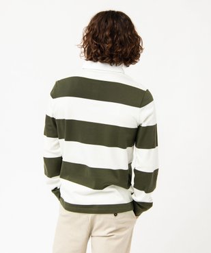 Polo à manches longues à larges rayures homme vue3 - GEMO (HOMME) - GEMO