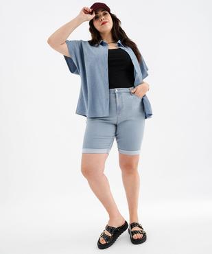 Bermuda en jean à revers femme grande taille vue8 - GEMO 4G GT - GEMO