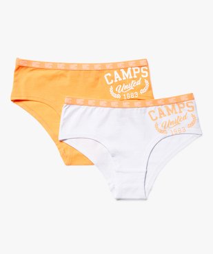 Shorties en coton stretch avec inscription fille (lot de 3) - Camps United vue1 - CAMPS - GEMO
