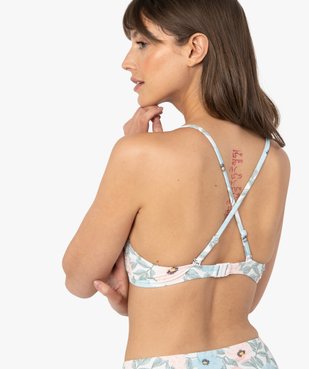 Haut de maillot de bain femme à motifs fleuris forme corbeille vue5 - GEMO (PLAGE) - GEMO