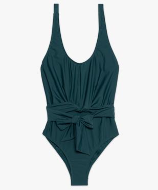 Maillot de bain femme une pièce avec ceinture à nouer vue4 - GEMO (PLAGE) - GEMO