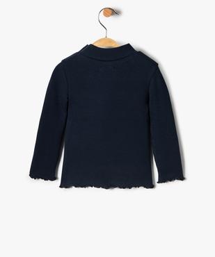Tee-shirt en maille côtelée à col montant bébé fille vue4 - GEMO(BEBE DEBT) - GEMO