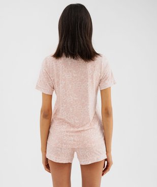 Pyjashort fluide avec haut chemise femme vue3 - GEMO 4G FEMME - GEMO