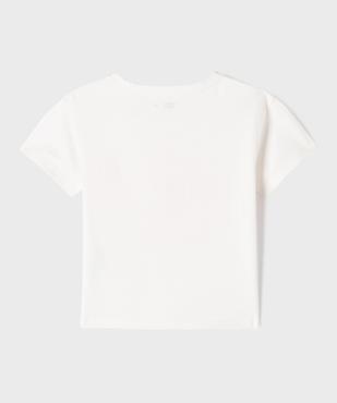 Tee-shirt manches courtes en jersey de coton imprimé fille vue3 - GEMO 4G FILLE - GEMO