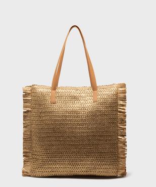 Cabas grand format en paille de papier femme vue1 - GEMO (ACCESS) - GEMO