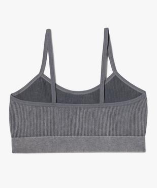 Brassière en maille côtelée à fines bretelles fille vue3 - GEMO (ENFANT) - GEMO