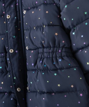 Parka matelassée à capuche avec doublure peluche fille vue3 - GEMO 4G FILLE - GEMO