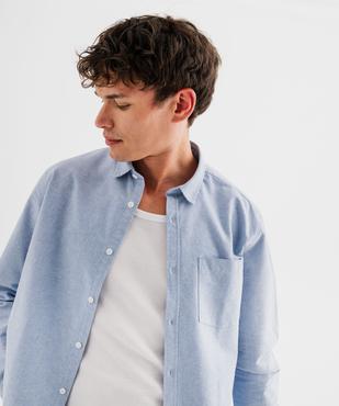 Chemise manches longues en chambray 100% coton homme vue2 - GEMO 4G HOMME - GEMO