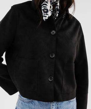 Veste courte en suédine à col chemise femme vue2 - GEMO(FEMME PAP) - GEMO