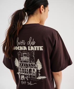 Tee-shirt manches courtes loose imprimé devant et dos femme vue4 - GEMO(FEMME PAP) - GEMO