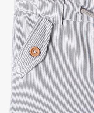 Short bébé garçon rayé à revers vue2 - GEMO(BEBE DEBT) - GEMO