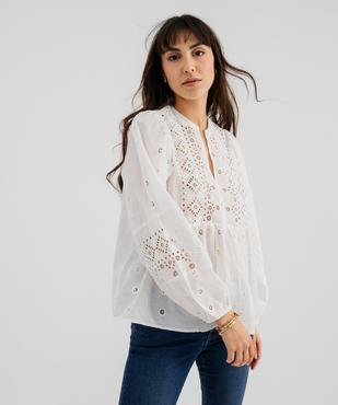 Blouse brodée à manches longues femme vue1 - GEMO(FEMME PAP) - GEMO