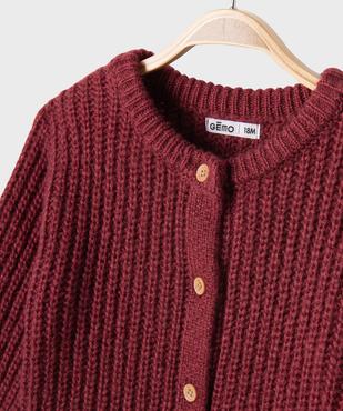 Gilet en grosse maille à col rond bébé fille vue2 - GEMO 4G BEBE - GEMO