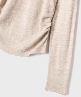 Tee-shirt manches longues en maille douce et extensible fille vue2 - GEMO (JUNIOR) - GEMO