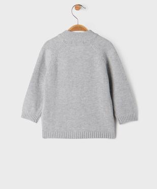 Gilet zippé à col rond en coton bébé vue3 - GEMO(BEBE DEBT) - GEMO