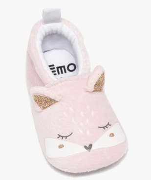 Chaussons de naissance bébé fille en velours chaton vue5 - GEMO 4G BEBE - GEMO