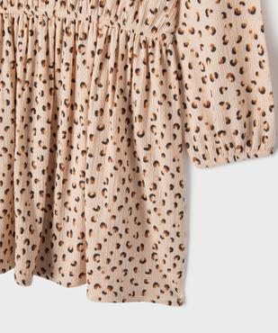 Robe manches longues en maille extensible imprimé fille vue5 - GEMO 4G FILLE - GEMO