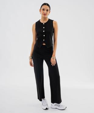 Gilet de costume sans manches à boutons dorés femme vue4 - GEMO(FEMME PAP) - GEMO