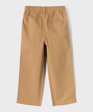Pantalon large en coton stretch avec taille ajustable garçon vue3 - GEMO (ENFANT) - GEMO
